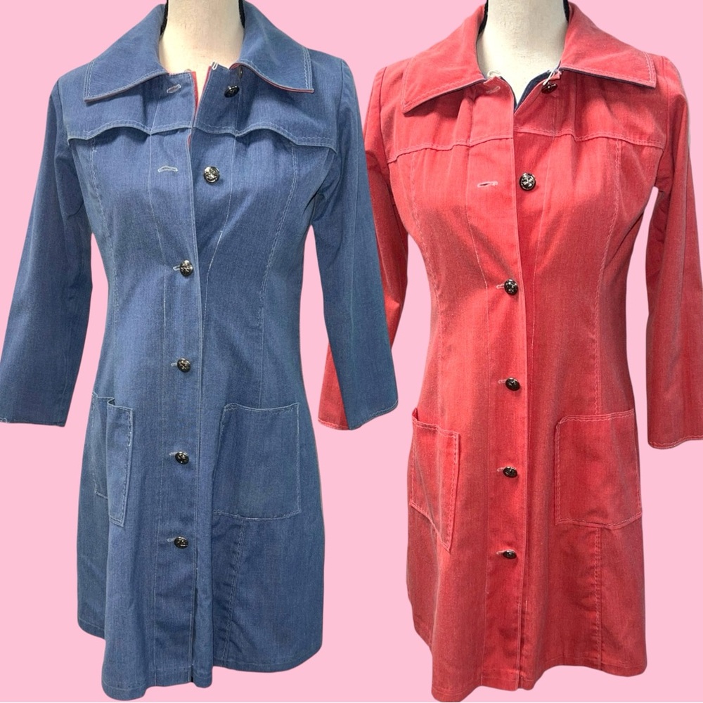 Unique Vintage Reversible Women's Day Coat Royal Blackheath Golf Club Buttons